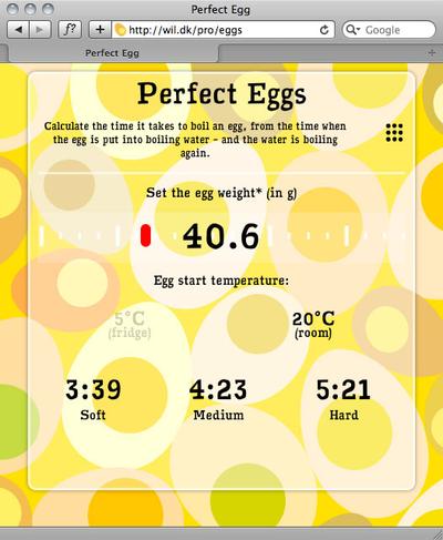 Perfect Egg App: front