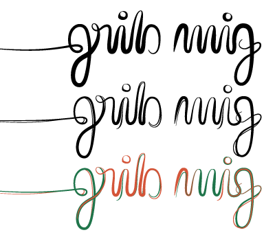 Lettering doodle: Grib mig (CD-cover)