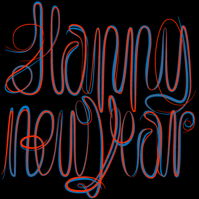 Lettering doodle: Happy New Year