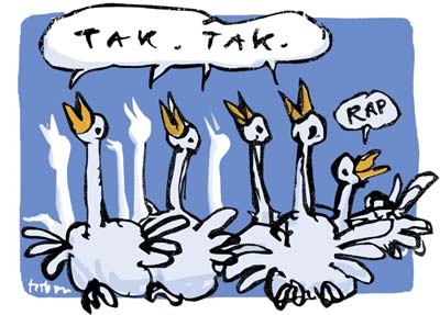 Illustration: The geese are giving thanks to all who prefer a turkey