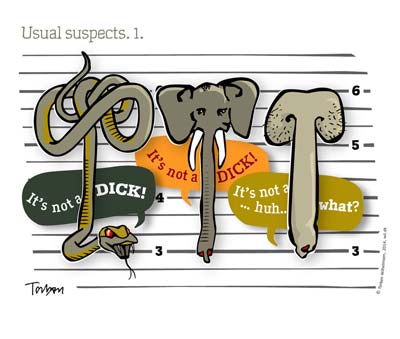 Illustration: Usual suspects. It’s not a dick